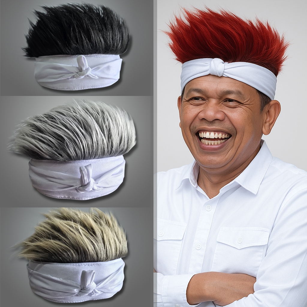 KDM udeng kdm dedi mulyadi ที่คาดผม blangkon สีขาว ที่คาดผม Sundainese ที่คาดผม