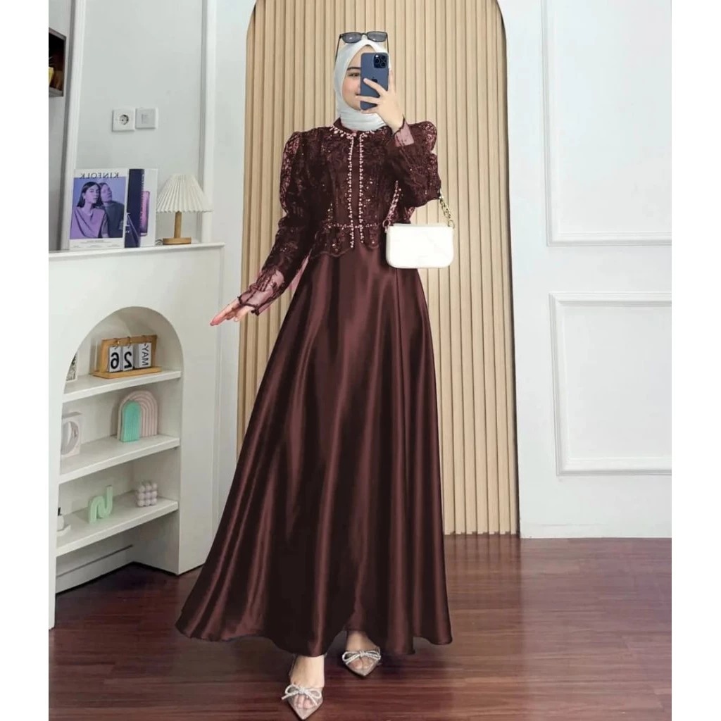 Simple Elegant Sakura ชุด BO ขนาด ML XL XXL XXXL LD 100-130 ซม.พรีเมี่ยมผ้าไหมวัสดุผสมโบรเคดมุกเลื่อมแอพพลิเคชั่นแยกด้านในด้านนอกชุดสตรีโมเดิร์นชุดแต่งงานลําลองสไตล์เกาหลีจัมโบ้วัยรุ่นรุ่นล่าสุดพรีเมี่ยม BROCADE