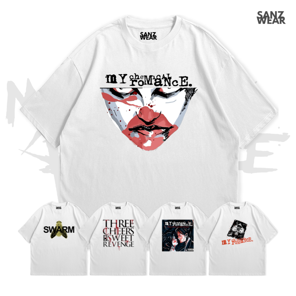 เสื้อยืด SANZ MY CHEMICAL ROMANCE | เสื้อยืดพรีเมี่ยม | ขนาดใหญ่เกินไป สีขาว | หวีคอตตอนพรีเมี่ยม 24