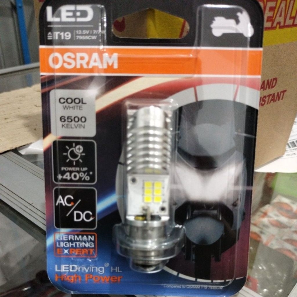 โคมไฟเดิม หลอดไฟ OSRAM LED ฝา 1 ขา t19 Mio, Jupiter, smash, Shogun, grand, Beat, Vario