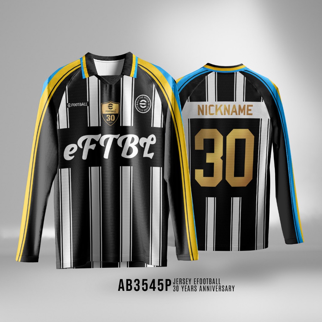 Jersey Efootball ครบรอบ 30 ปี PES 2025 Winning Eleven วัสดุที่ใส่สบายและเย็น