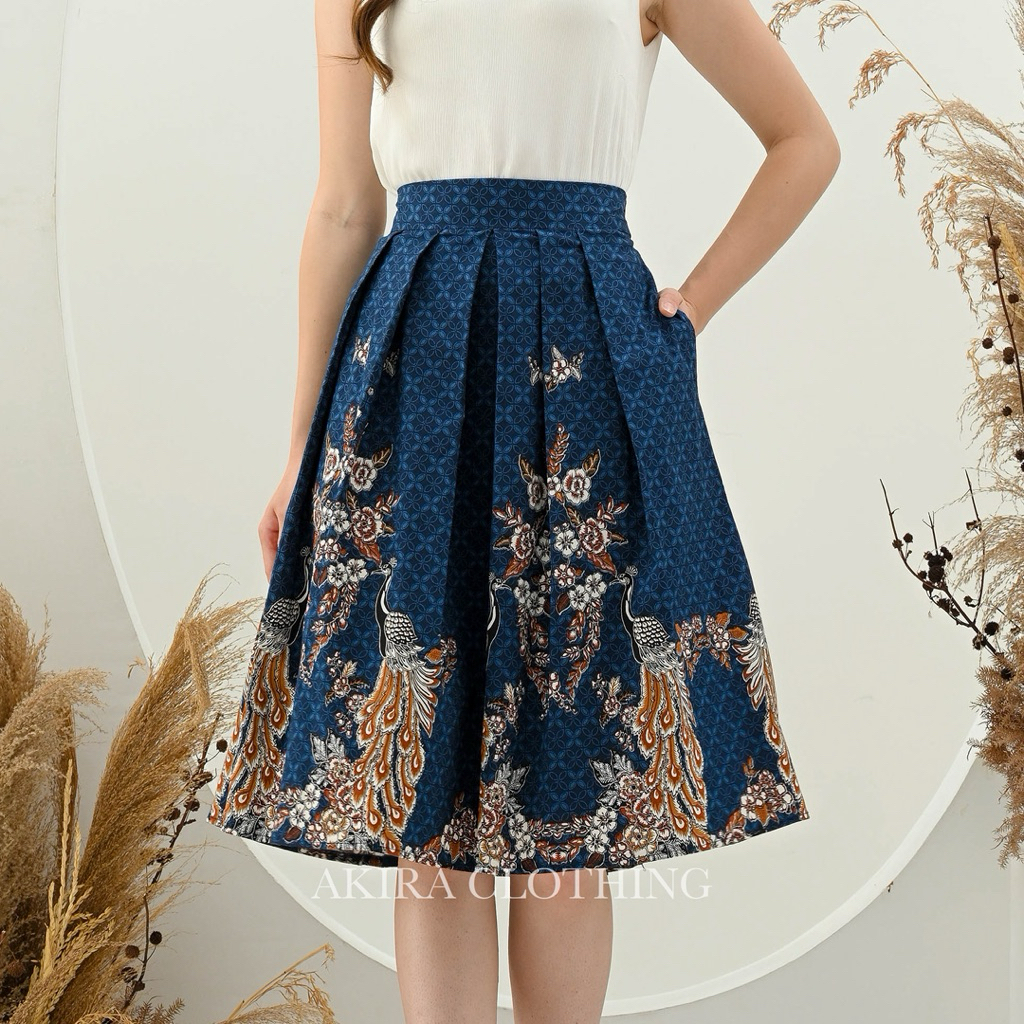 Mia Modern Womens Batik Skirt - Couple Batik - Uniform Batik Dress - Uniform Batik - Office Batik - 