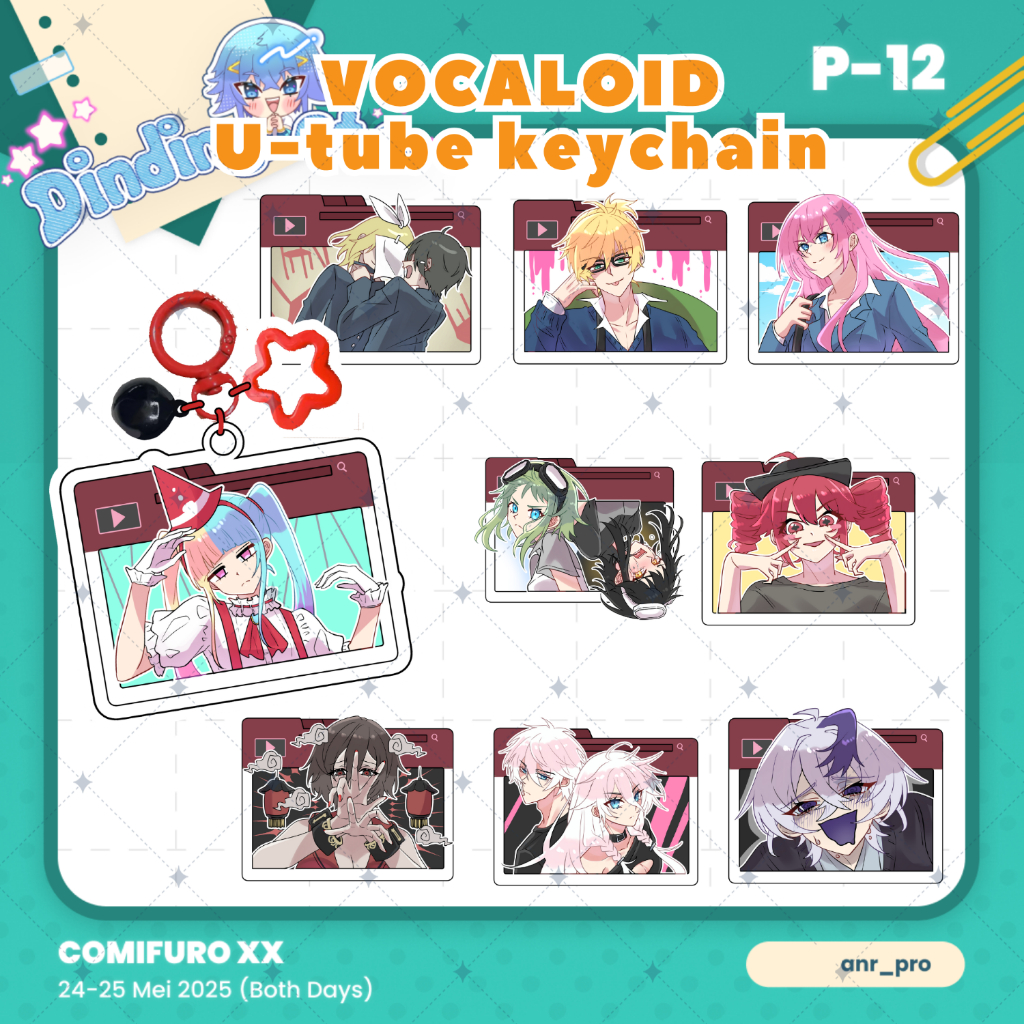 ใหม่ Vocaloid utube พวงกุญแจอะคริลิค 6 ซม. VOCALOID พวงกุญแจอะคริลิค Hatsune Miku
