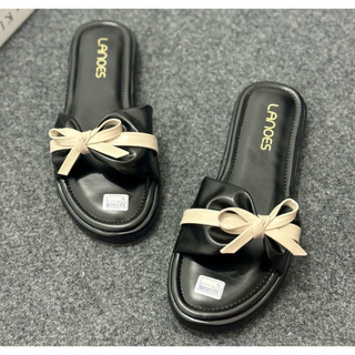 LANOES Sandal Wanita Platform Terbaru Sandal Motif Pita Empuk Full Busa