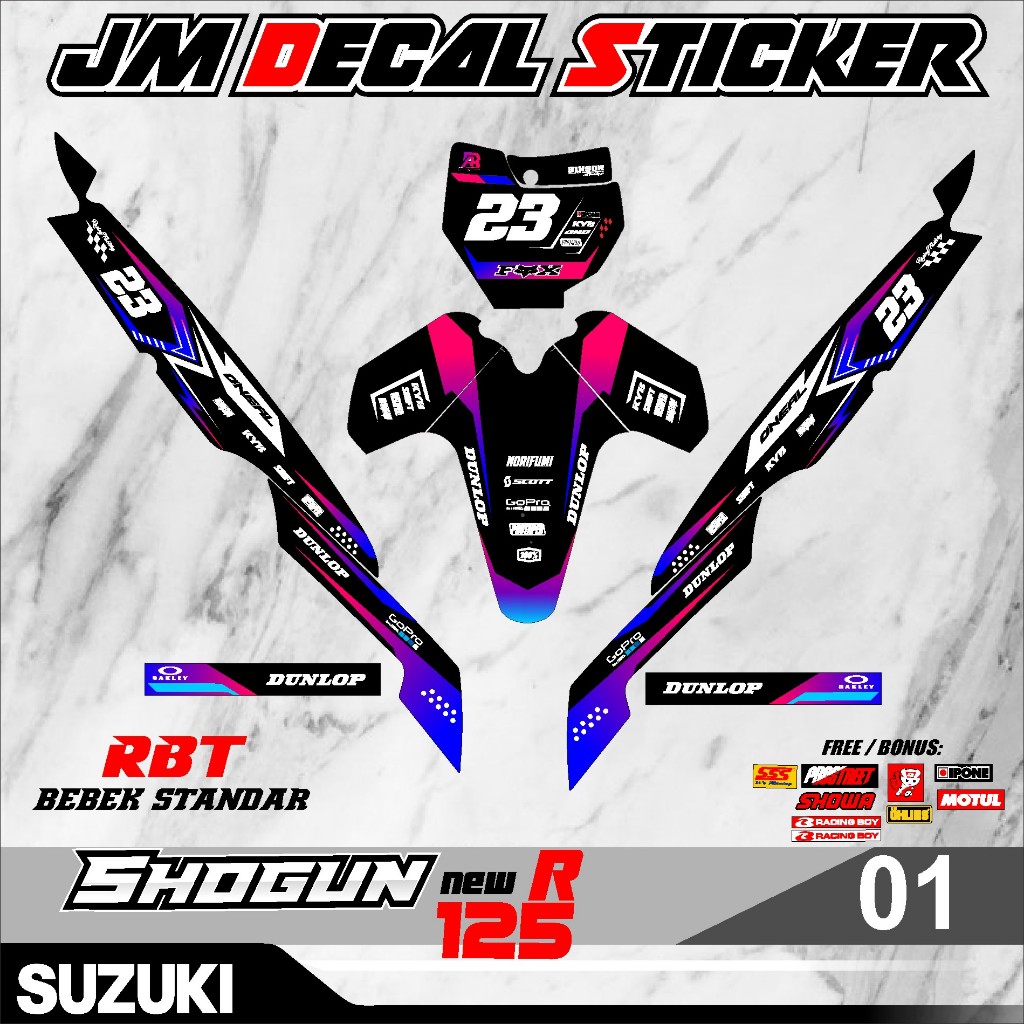 สติ๊กเกอร์ดีคอลใหม่ล่าสุด RBT SHOGUN NEW R 125 JM VOL 01