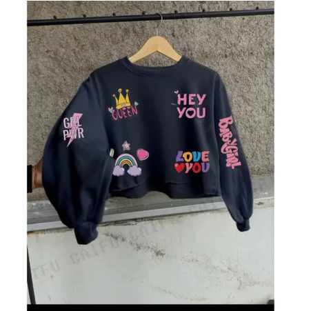 เสื้อสเวตเตอร์ครอปเด็ก BABY GIRL จาก BABYTERRY MATERIAL