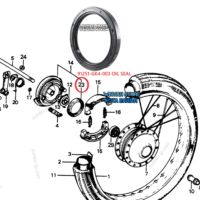 91251-GK4-00 ซีลน้ํามัน GEARBOX ซีลล้อหน้า HONDA C70 C700 C800