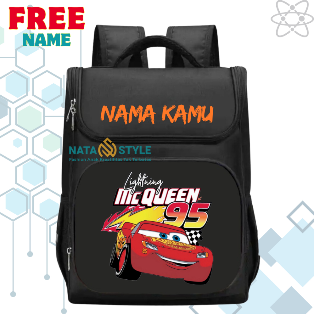 McQueen Racing Car School Backpack for Kindergarten/Elementary School Children I McQueen Racing Car 