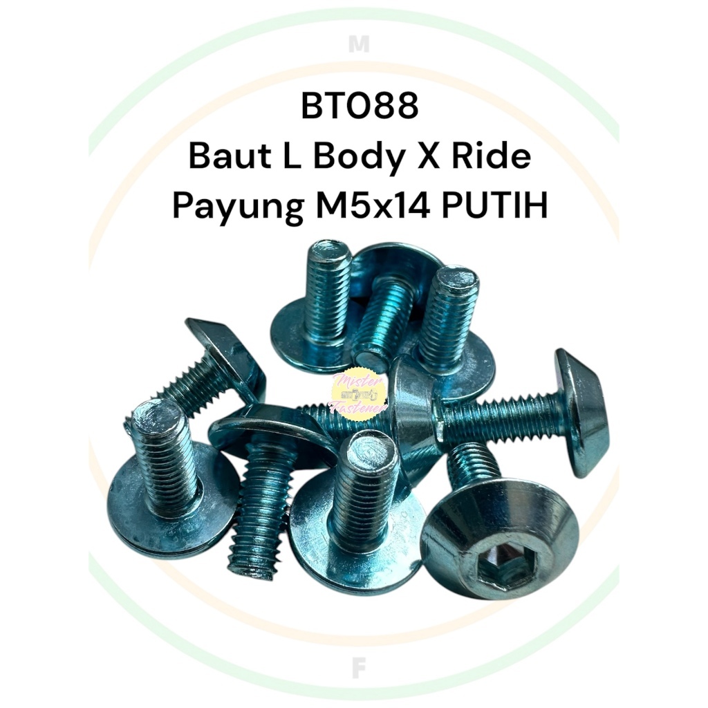 50 PCS Bolts L ฝาครอบ X RIDE Yamaha M5x14 สีขาวร่ม Key L4 สลักเกลียว 8 5x14 5 มม.สลักเกลียวนิกเกิล L