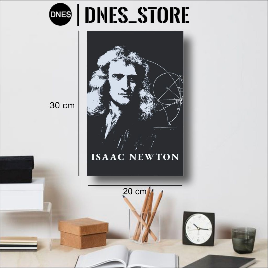 Isaac Newton Wall Decorative ขนาด 20 ซม.x30 ซม. โปสเตอร์ไม้