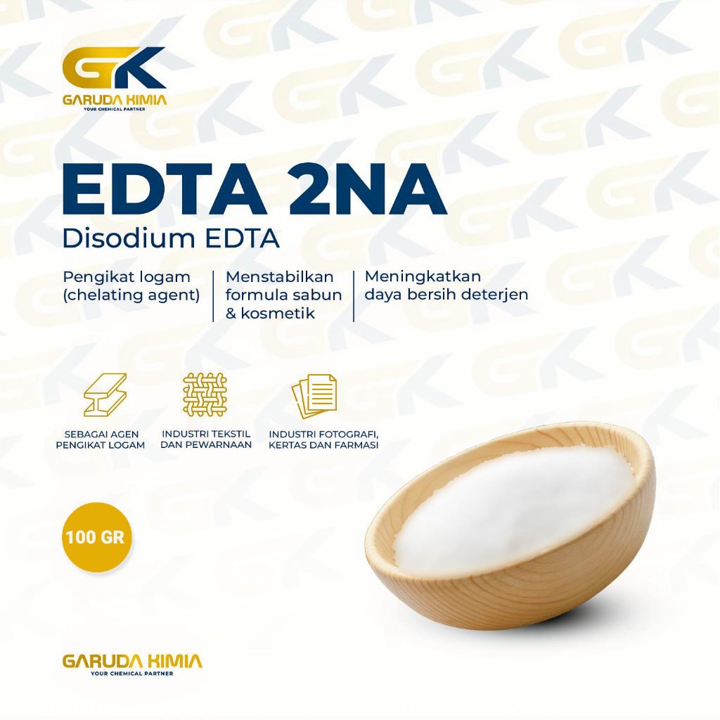 Edta 2NA 100 Gram / Disodium EDTA / Ethenetinatetraactic acid didium / Disodium ethylenediaminatetra