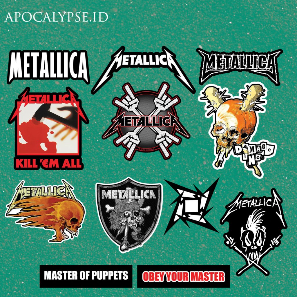 แพ็คโลโก้ METALLICA - CUTTING STICKER / METAL / BAND INDIE / POP PUNK SINGLE STICKER / HELMET / LAPT