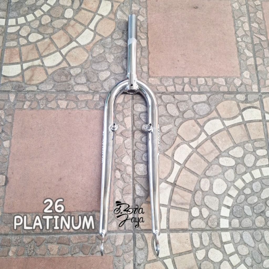 MTB BIKE FORK 26 STANDARD PLATINUM IRON THREAD ใส่สี CHROME 22.2mm