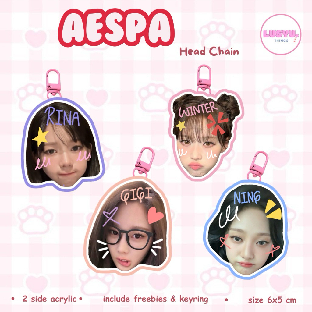 GANTUNGAN AESPA HEADCHAIN ning giselle karina winter KEYCHAIN
