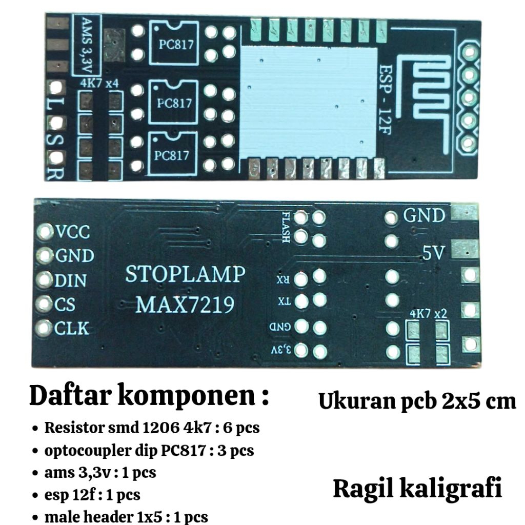 โคมไฟหยุด PCB led matrix max7219 โคมไฟหยุด PCB vario Max7219