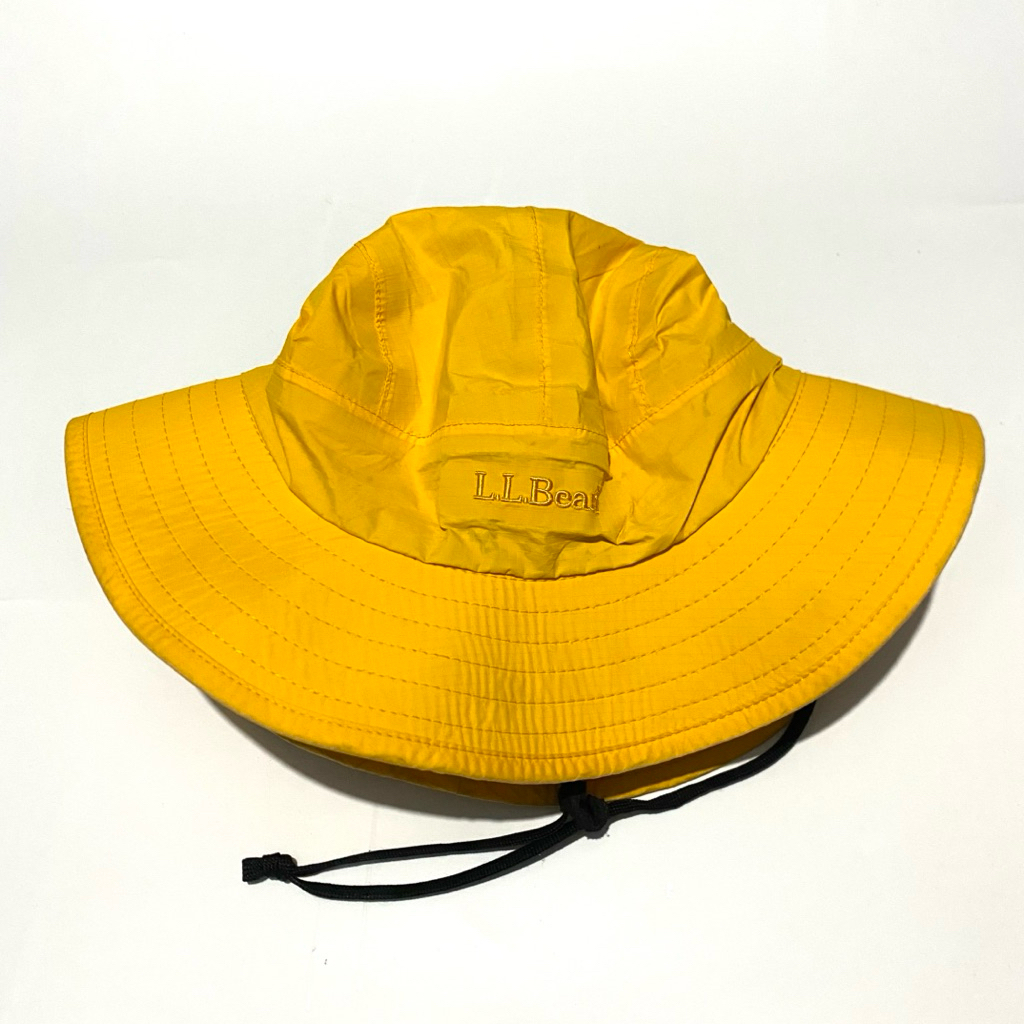 LL Bean หมวกกลางแจ้งไนลอนสีเหลืองขนาด XL รอบหัว 58 ซม