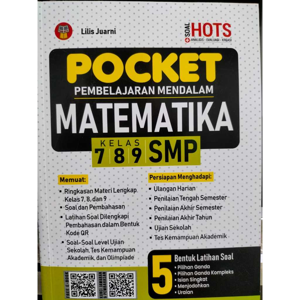 มัธยมต้น MATHEMATICS POCKET CLASS 7, 8, และ 9