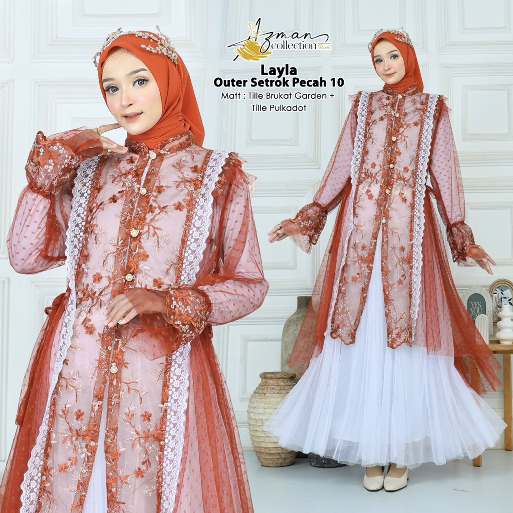 LAYLA CARISA OUTER BRUKAT GARDEN IMPORT -- ผู้สูงอายุสําหรับ WEDDINGS --เสื้อผ้าสตรีเทรนด์