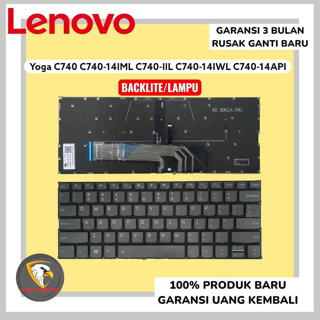 Lenovo Yoga C740 C740-14IML C740-IIL C740-14IWL C740-14API คีย์บอร์ด