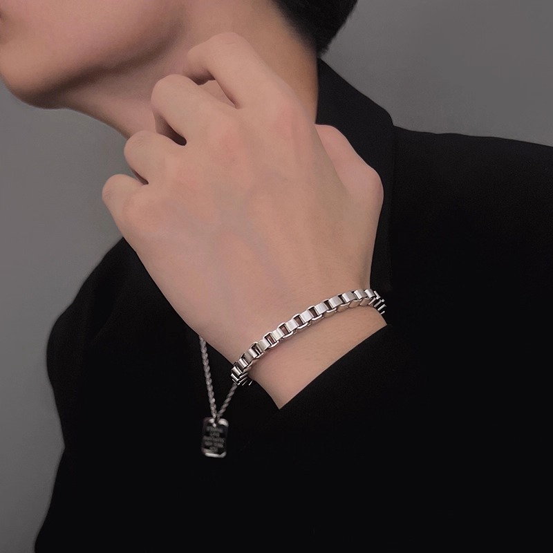 MODERN ITALY CHAIN FASHION TITANIUM BRACELET | ANTI-fade | การออกแบบร่วมสมัย | ผู้ชาย&ผู้หญิง
