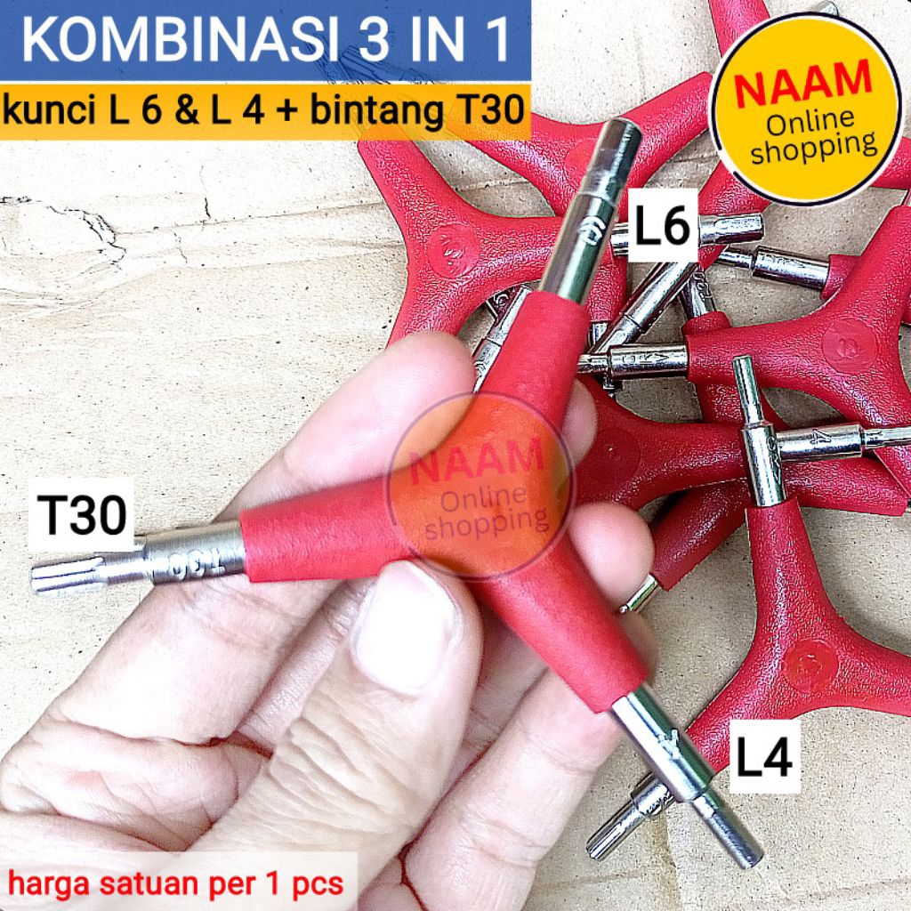 Y-KEY COMBINATION L4 & L6 KEY + T30 STAR - HEX L-KEY & TORX KEY MODEL Y