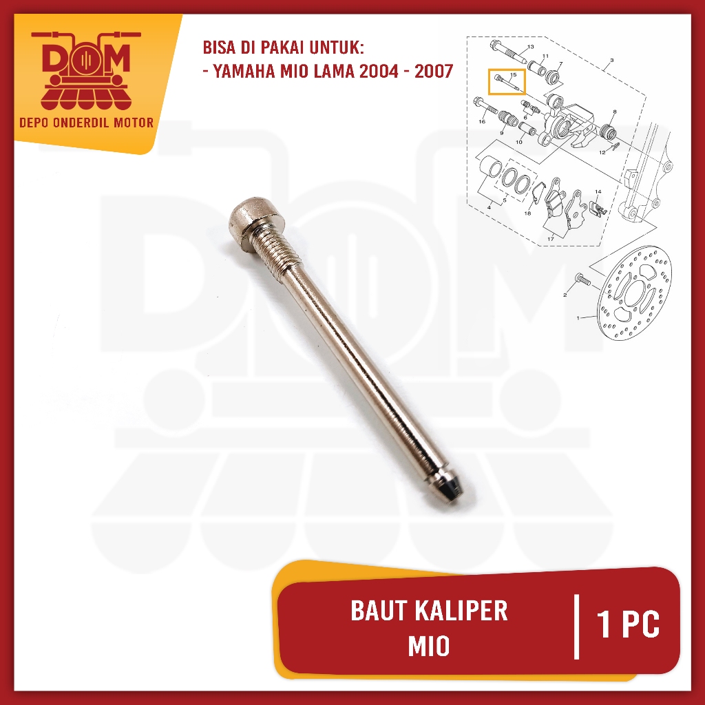 Mio Caliper Bolts (PSP) Yamaha Mio Old คาร์บูเรเตอร์ Sporty Soul สลักเกลียวแผ่นหน้า