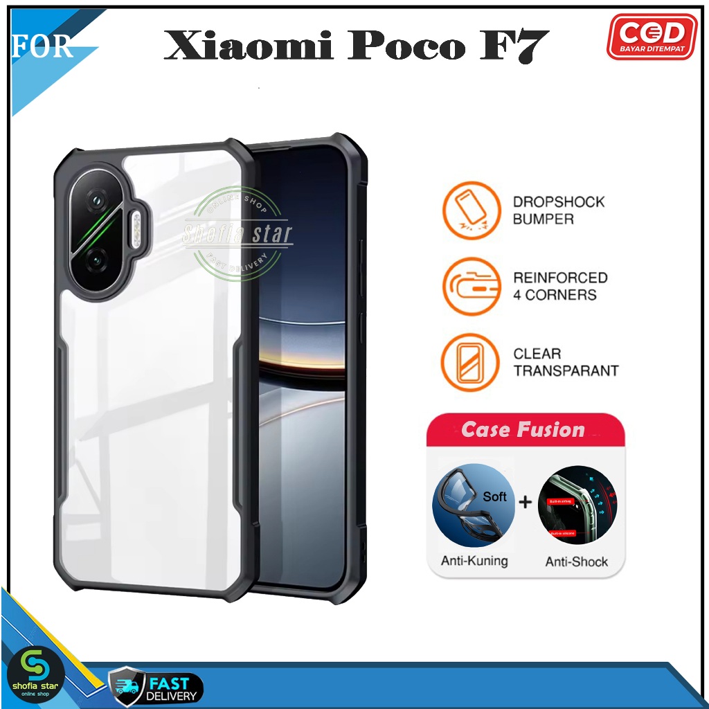 Xiaomi Poco X8 Pro Poco F7 Softcase Fusion กันกระแทกโปร่งใสคลุมทั้งหมดกรณี