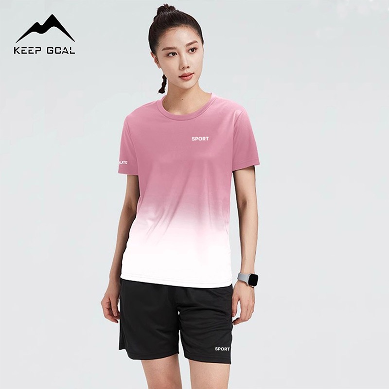 KEEP GOAL เสื้อวิ่งผู้หญิงยิมวิ่งสปอร์ต 1 ชุด