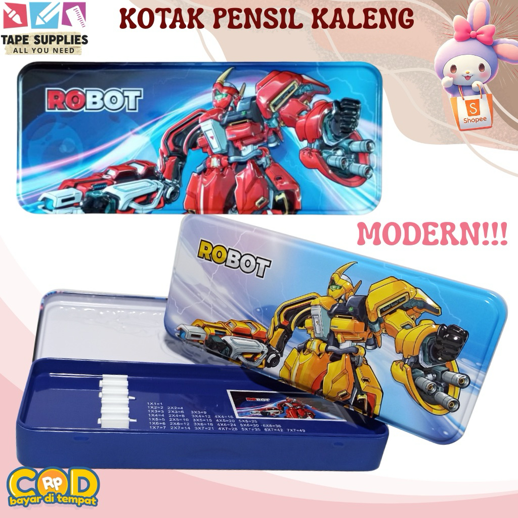 ROBOT TIN Pencil Case Boys Tin Pencil Case