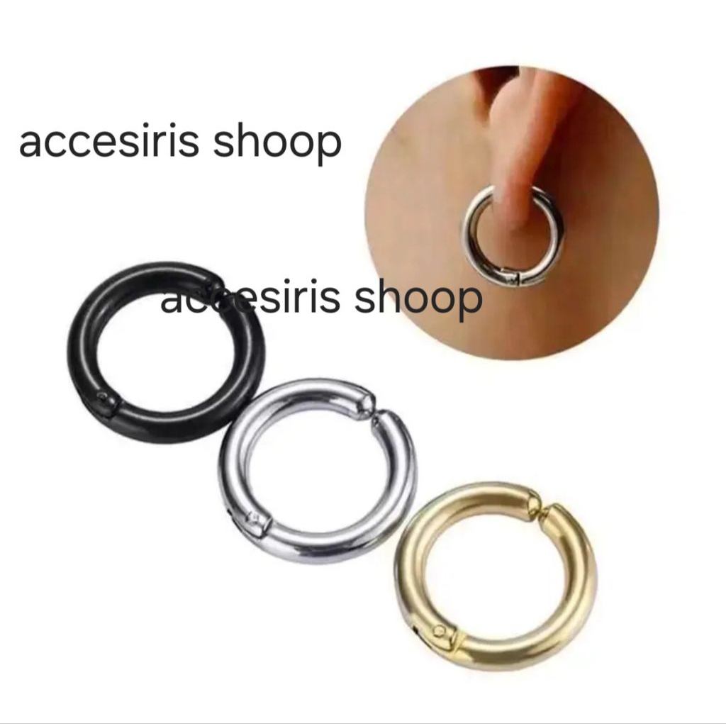 TITANIUM GIWANG TINDIK / FAKE TITANIUM HOOPS EARRINGS / TITANIUM GIWANG EARRINGS