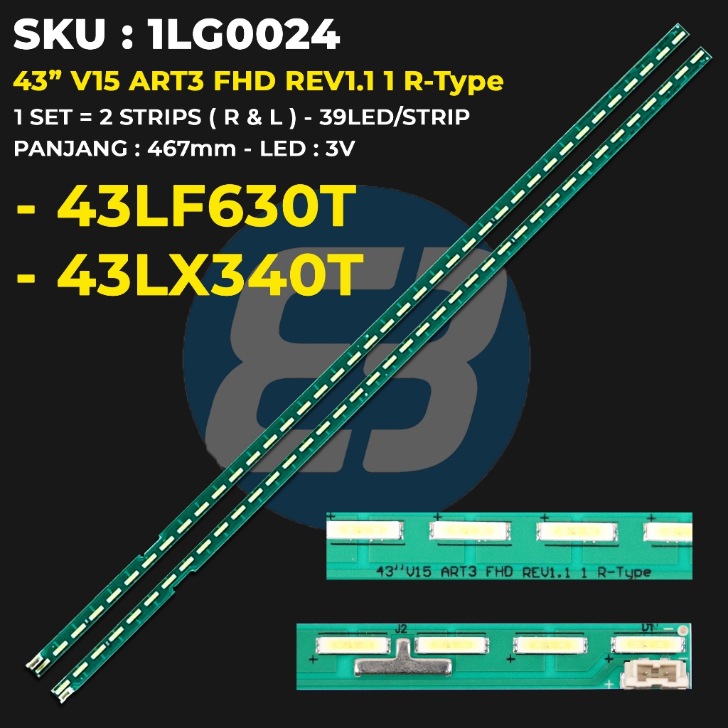 LG 43 นิ้ว TV Backlight 43LF630T 43LX340T 43LF630 43LX340 43" V15 ART3 FHD REV1