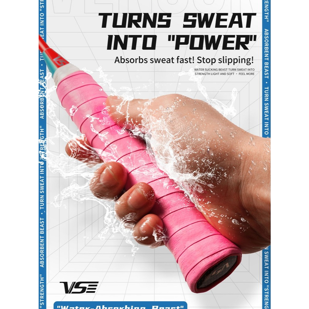 VS Venson ไม้แบดมินตัน Overgrip VG555 / ด้ามจับยางบาง ไม้แบดมินตัน VG 555 บรรจุ 6 ชิ้น vse