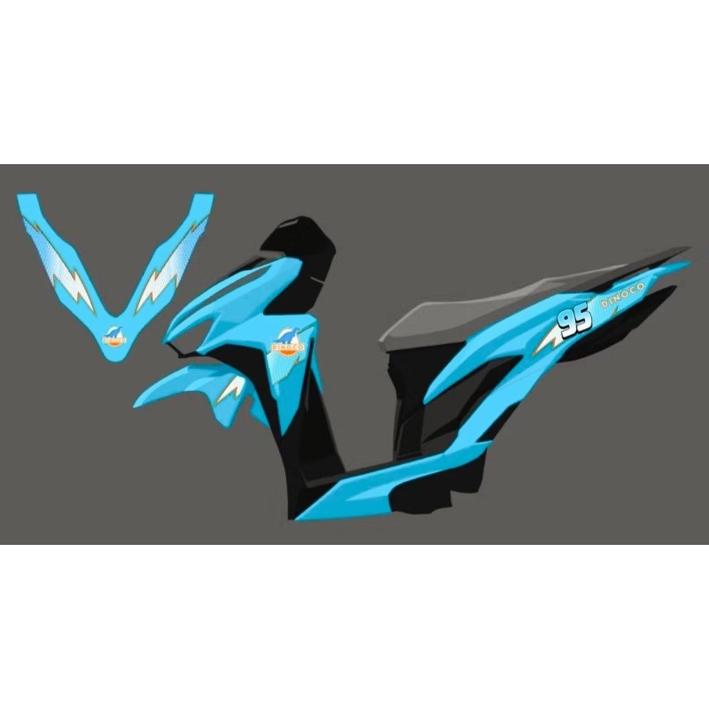 ใหม่ GEN 1 VARIO LED TRANSPARKENT สติ๊กเกอร์แถบข้อมูลข้อมูลข้อมูล DINOCO MOTIF