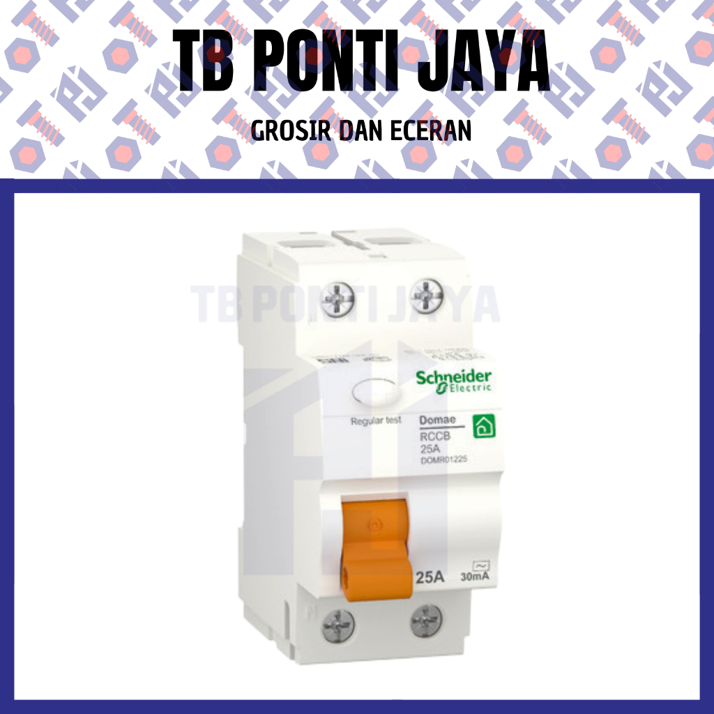 Schneider ELCB/RCCB Domae, 2P, 25 A, ประเภท AC, 30 mA - Residual Current Circuit Breaker
