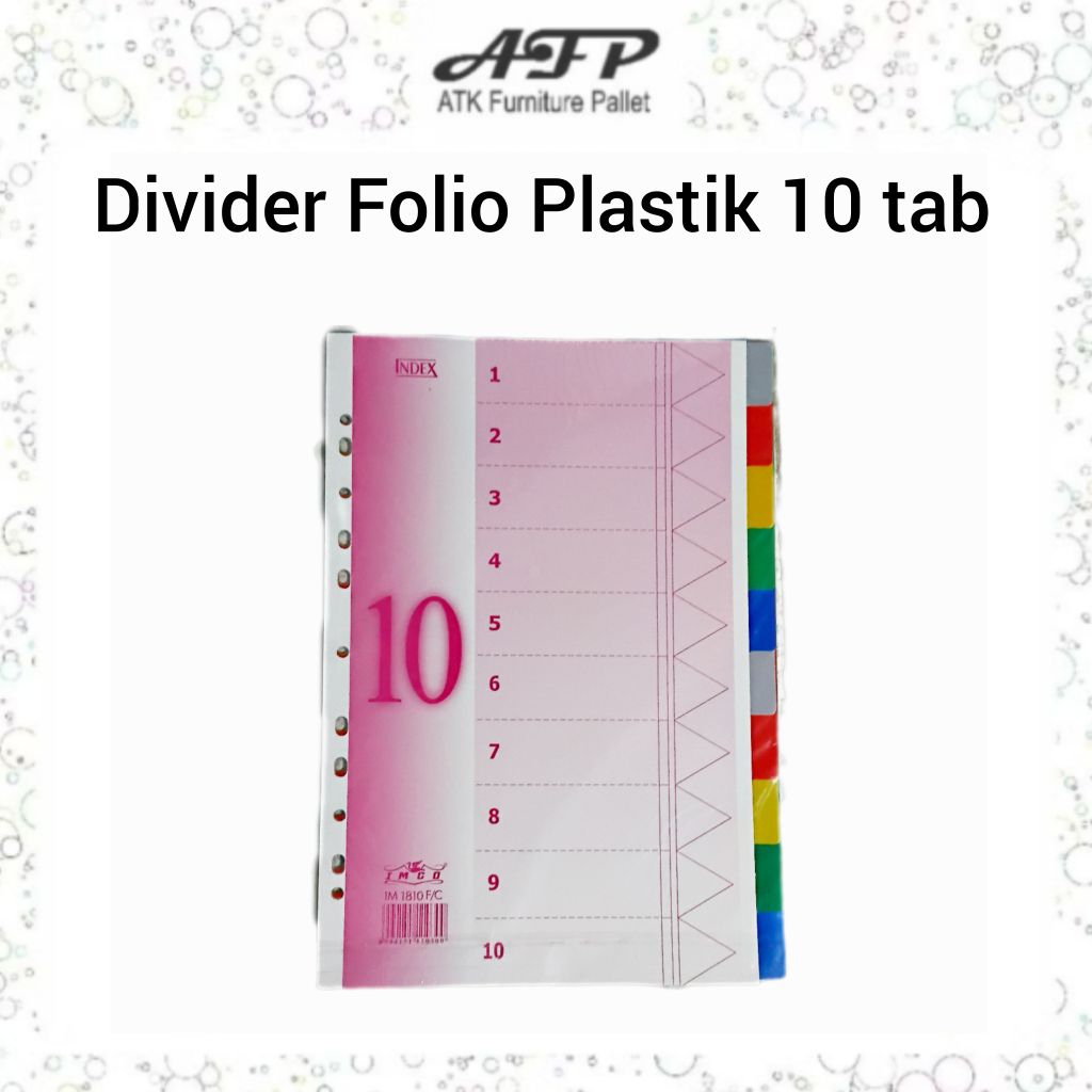 Imco 1810 10 Tab Folio Plastic Divider File Divider