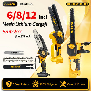 KEELAT Chainsaw  6/8/12 inch Gergaji Cordless Mini Chainsaw KEC009 Brushless Gergaji Kayu Super Tajam