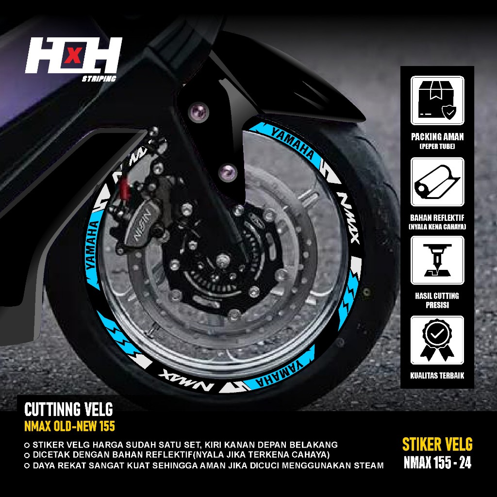 สติ๊กเกอร์ตัด yamaha Nmax 155 turbo เชื่อมต่อ Rim Variation Strip Sticker 24