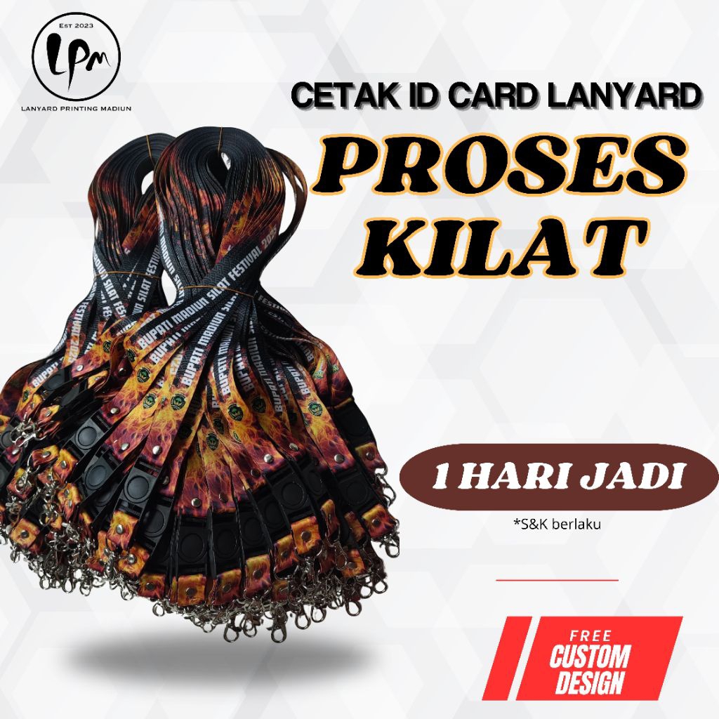 (แฟลช 1 วัน) CUSTOM 2 CM 1 ด้านข้าง ID CARD LANYARD / SUBLIME PRINTING LANYARD PRINTING / ID CARD LA