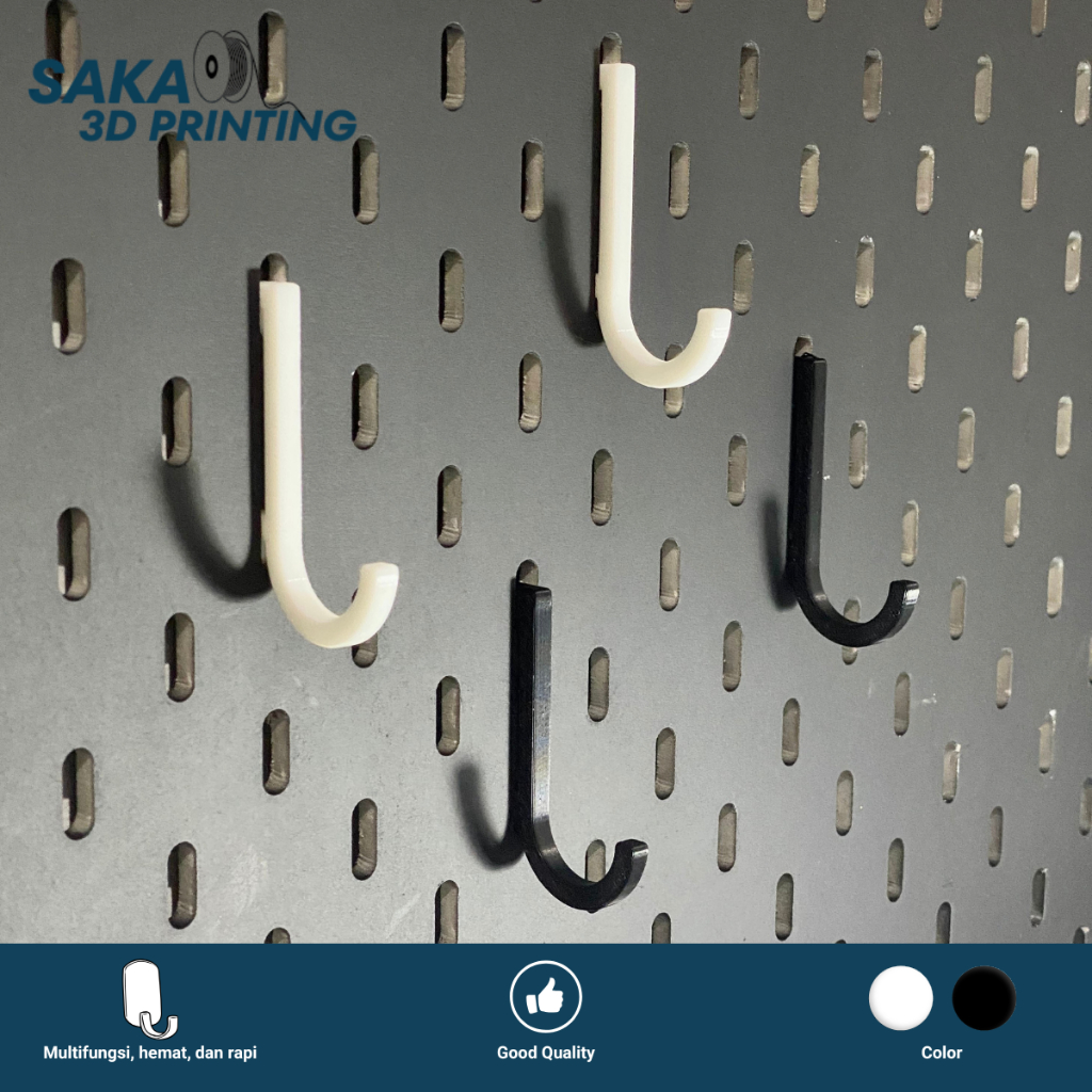 GANTUNGAN J Hook Pegboard Skadis – ไม้แขวนเสื้อ, ตะขอ Pegboard อเนกประสงค์