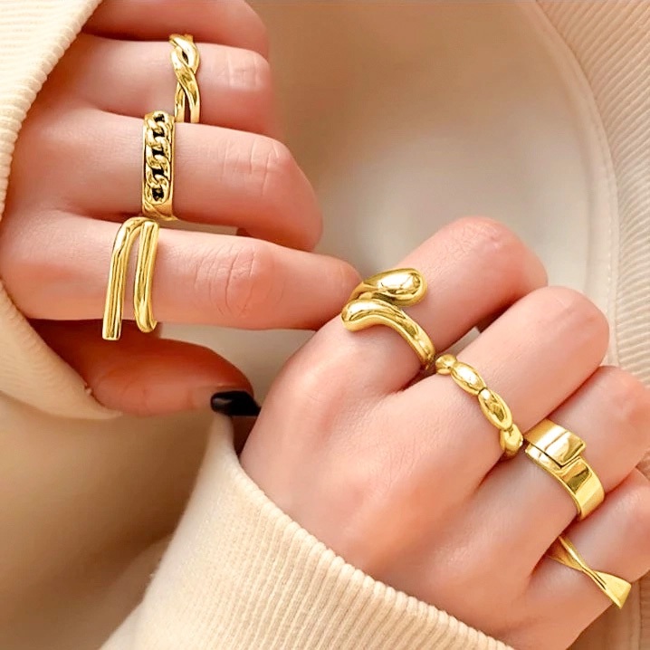 Corvie - Statement & Bold Jewelry Ring แหวนผู้หญิงความงามแบบปรับได้เรียบง่าย By Ohellow.Studio [I1-4