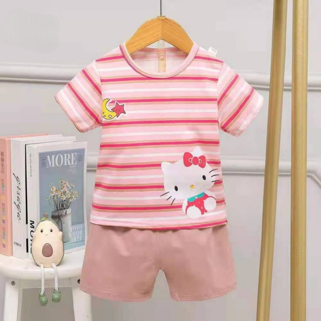 Hello Kitty Stripes Kids Suit / Girls Suit / Girls Home Clothes / Sanrio Kids Clothes