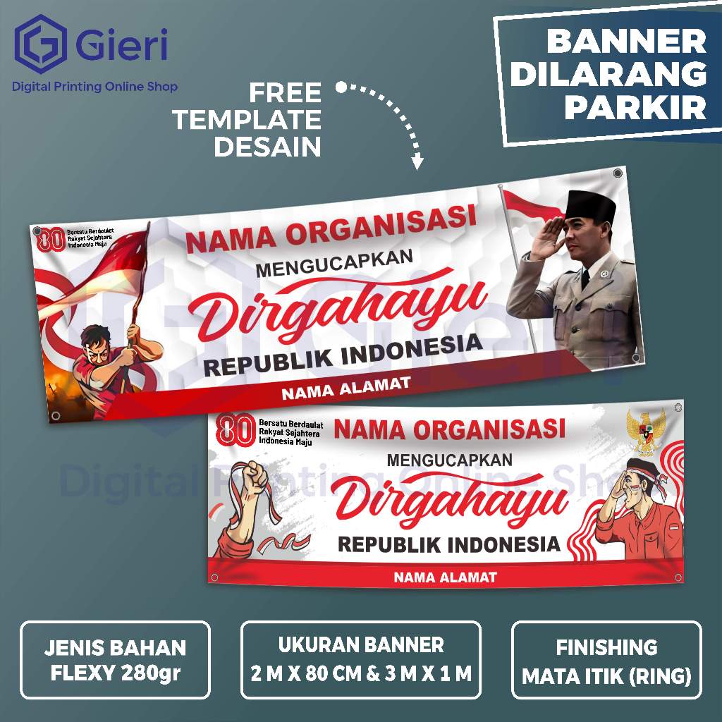 GIERI - INDONESIAN INDEPENDENCE BANNER / BANNER / BANNER