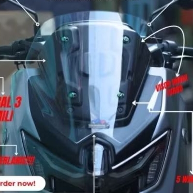 Nmax Turbo Visor แบน 3 มม. กระจก Nmax ใส