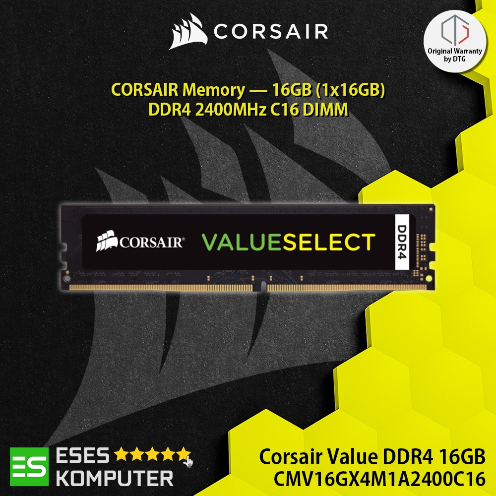 RAM Corsair Value DDR4 16GB (1x16GB) 2400MHz C16 CMV16GX4M1A2400C16