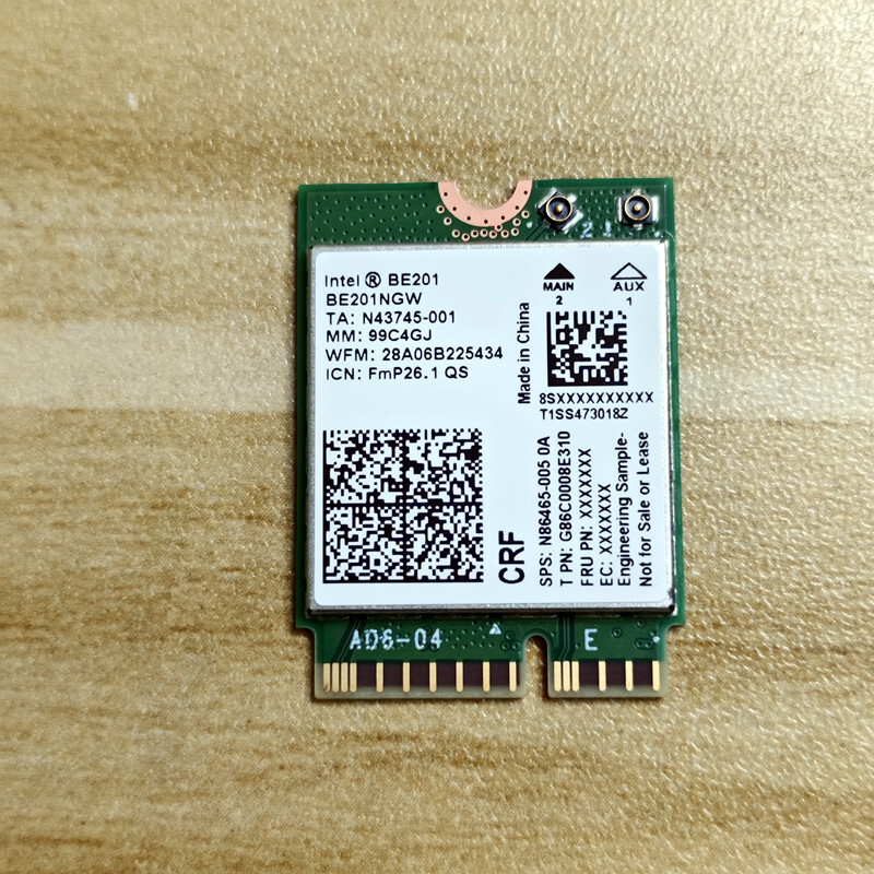 Wifi 7 การ์ดไร้สาย Intel BE201 NGW 802.11 BE BT 5.4 NGFF M.2 AX AC cnvio3 cnvi cnvio