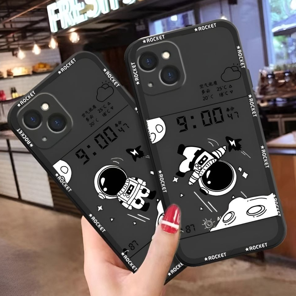 เคสOppo A16 A16S A54S A17 A17K A5 A9 2020 A52 A72 A92 A54 4GปลอกSoftcase MotifนักบินอวกาศอวกาศLuc RO