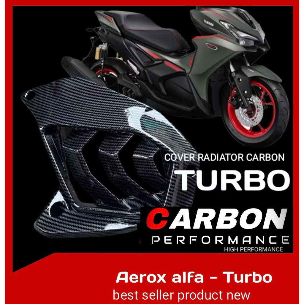 Nmax TURBO AEROX ALPHA TURBO CARBON FORGED HEXAGON ฝาครอบหม้อน้ําเคลือบเงา