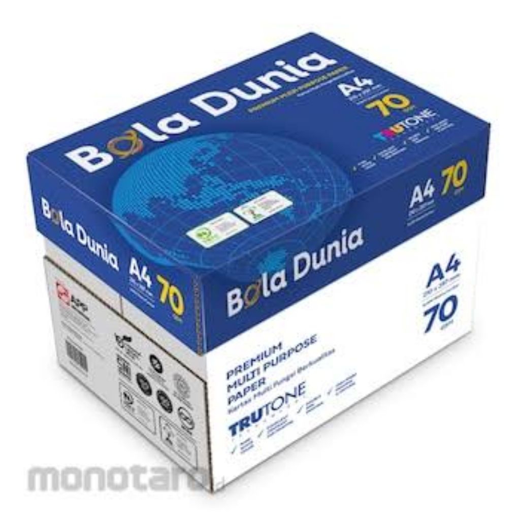 A4 HVS PAPER 70 GRAM WORLD BALL 1 กล่อง