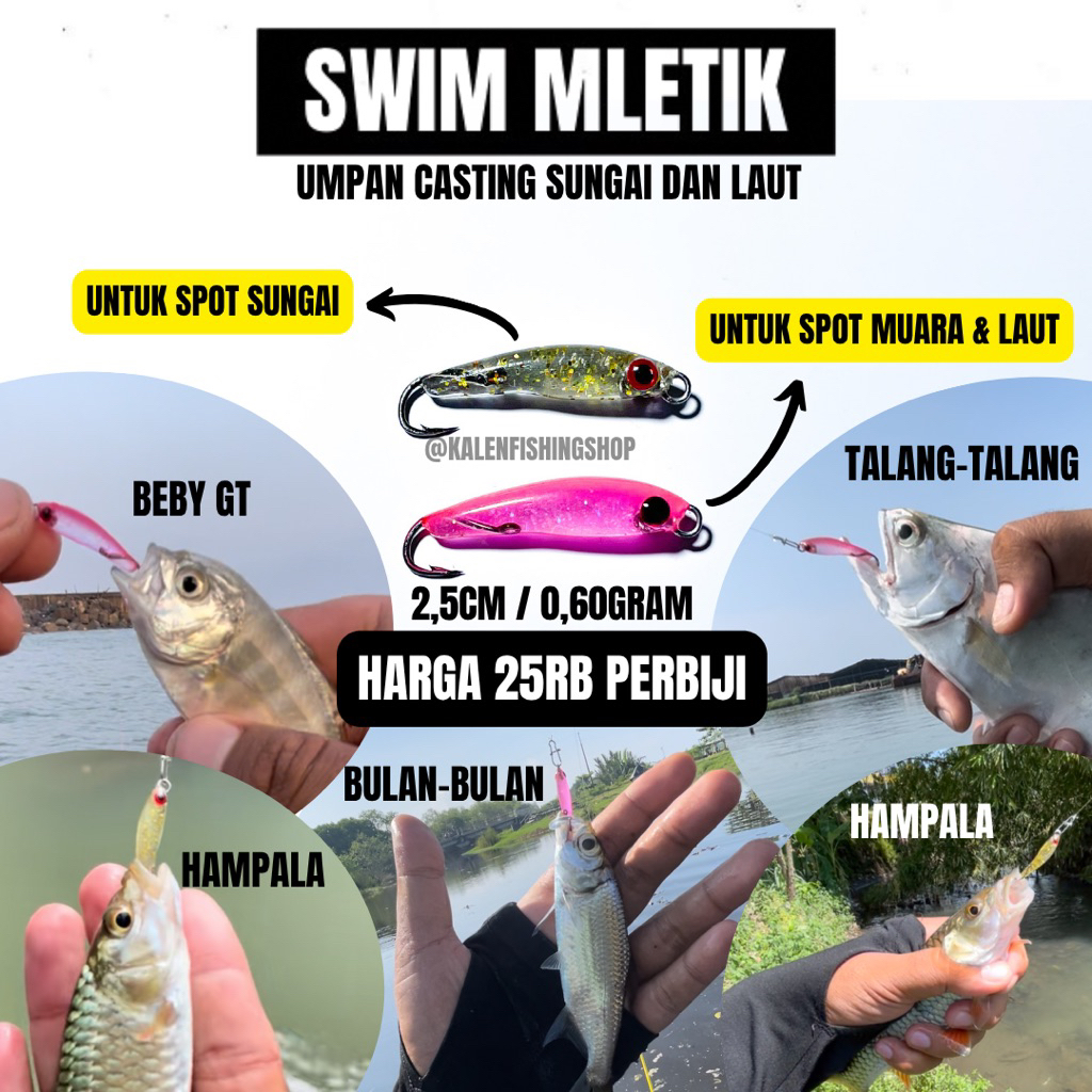 SWIM MLETIC KALEN / เหยื่อหล่อสําหรับ RIVER, MUARA และ SEA