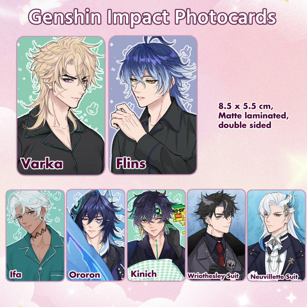 Genshin Impact Photocard Varka Flints Ororon Kinich Neuvillette Wriothesley